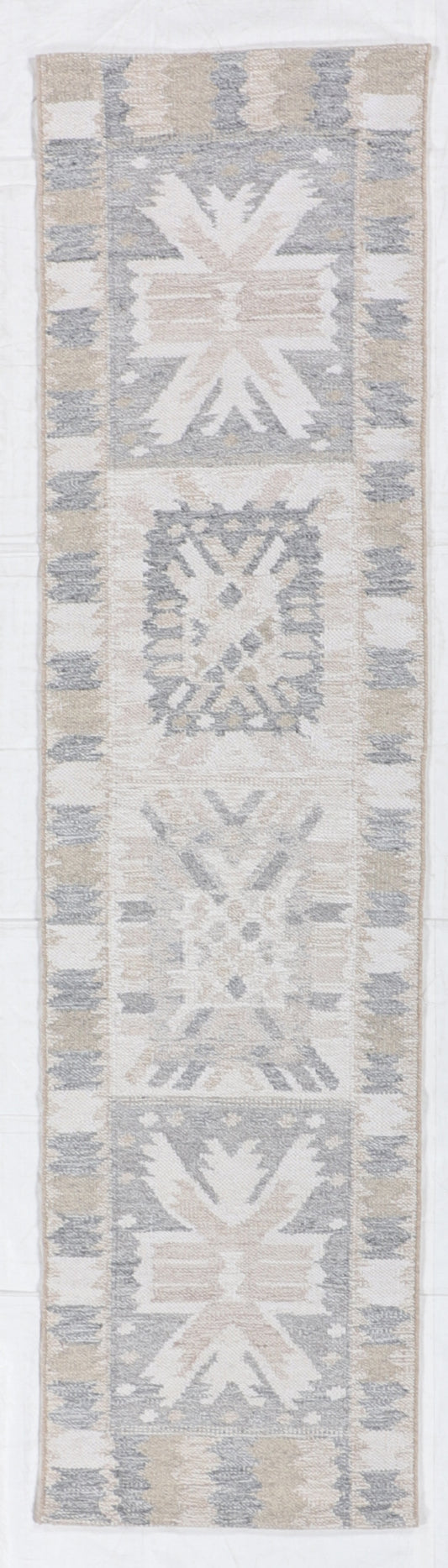 Runner - Scandinavian Fine All Over Rectangle - Hand Knotted Rug