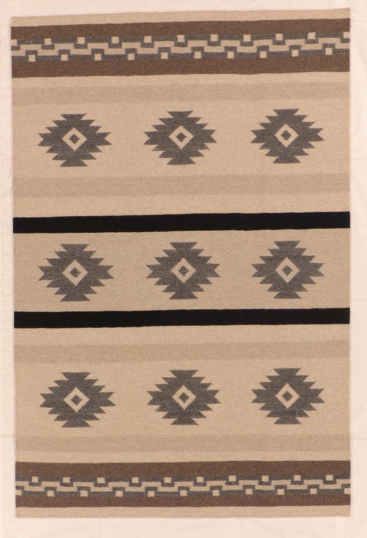 6x9 - Kilim Fine/Wool Geometric Rectangle - Hand Knotted Rug