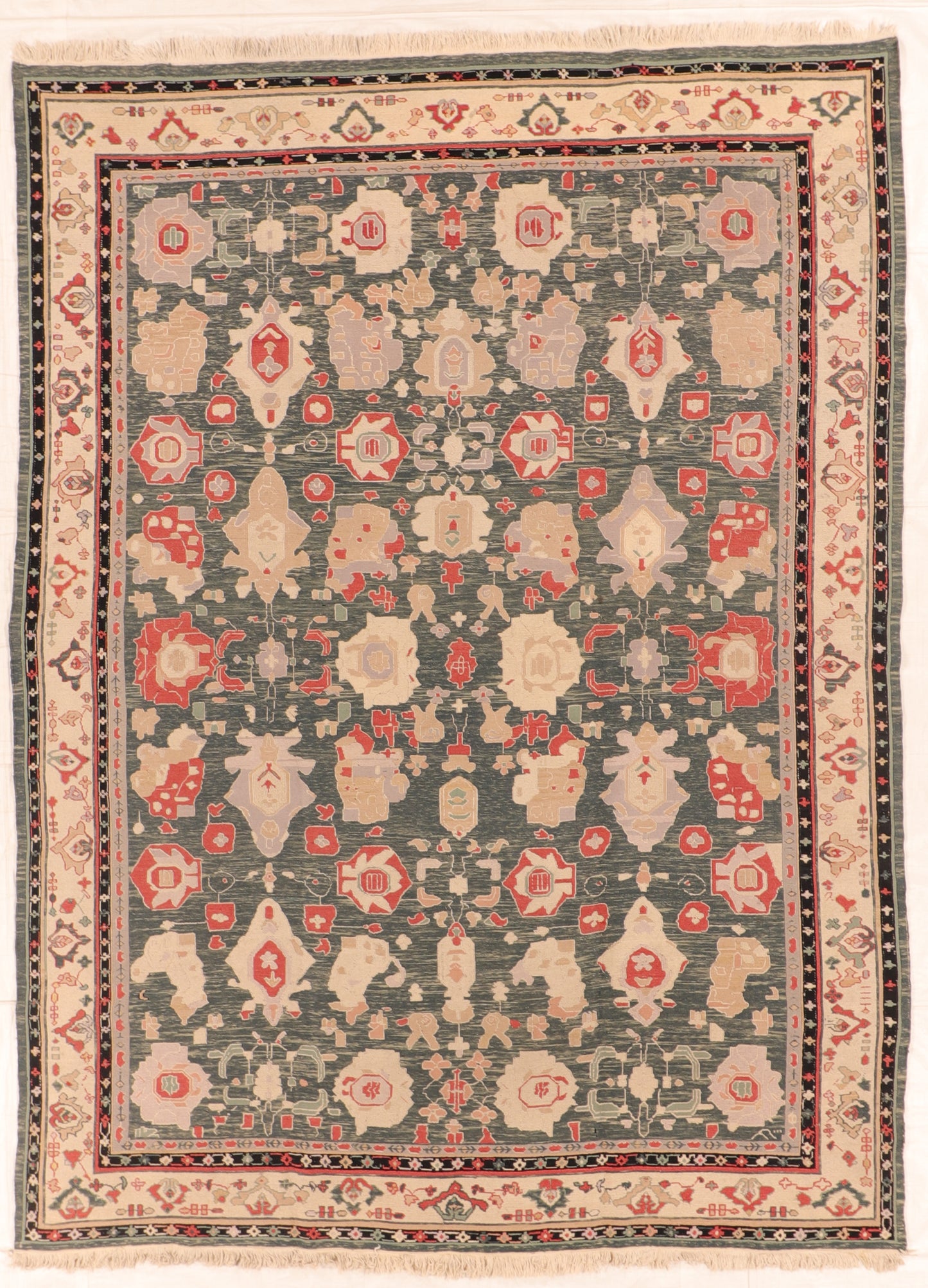 9x12 - Soumak Fine/Wool All Over Rectangle - Hand Knotted Rug