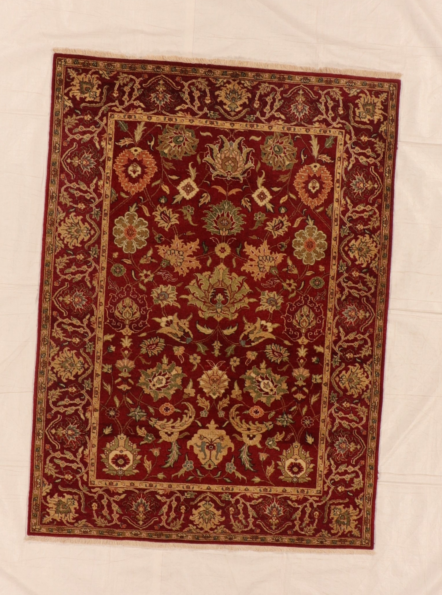 5x7 - Kashan Fine All Over Rectangle - Hand Knotted Rug+