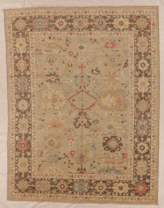 9x12 - Oushak Fine All Over Rectangle - Hand Knotted Rug