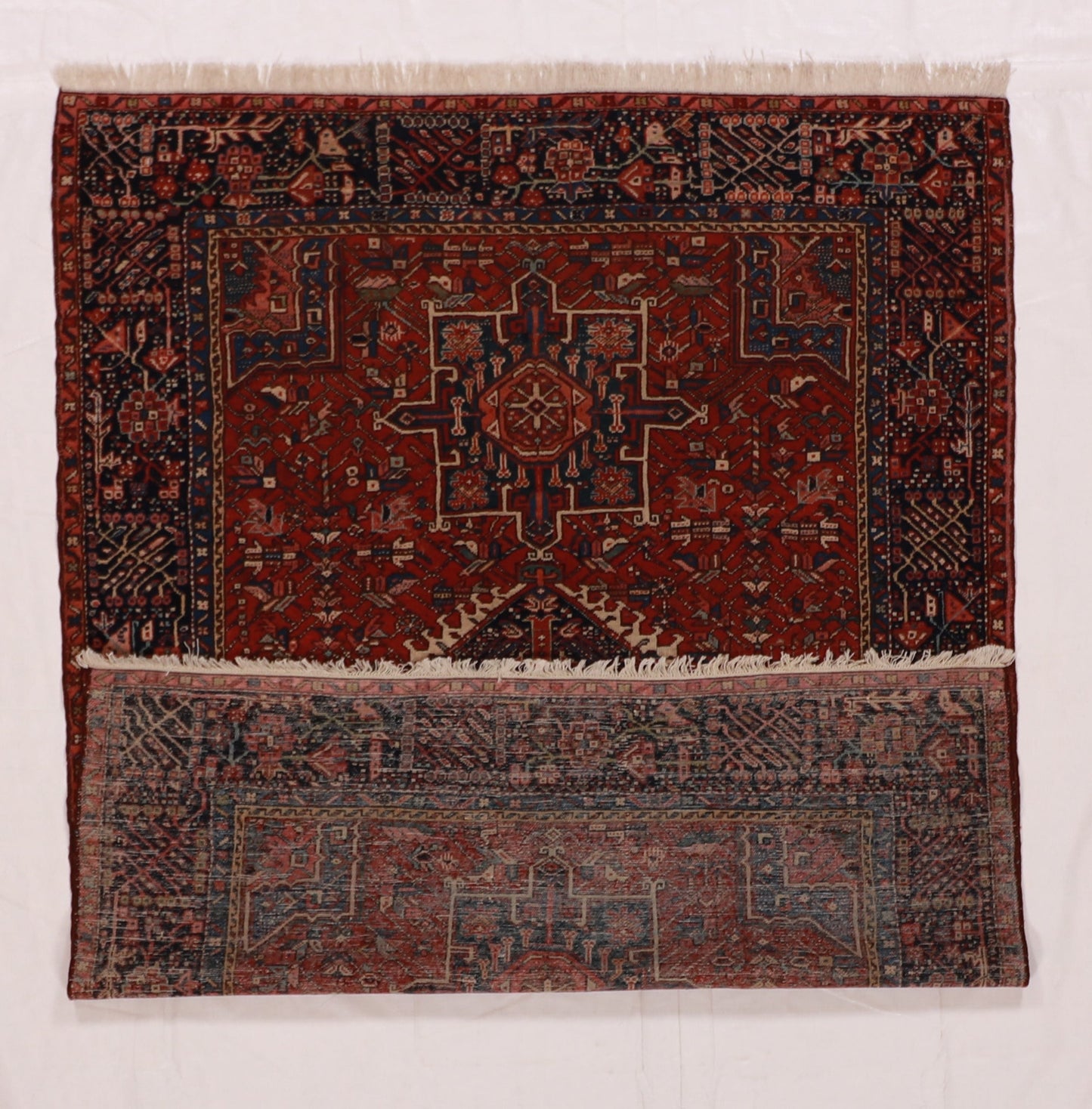 5x7 - Karajeh Antique/Wool Geometric Rectangle - Hand Knotted Rug