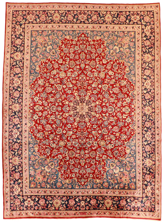 9x12 - Isfahan Fine/Wool/S.Antique Floral Rectangle - Hand Knotted Rug