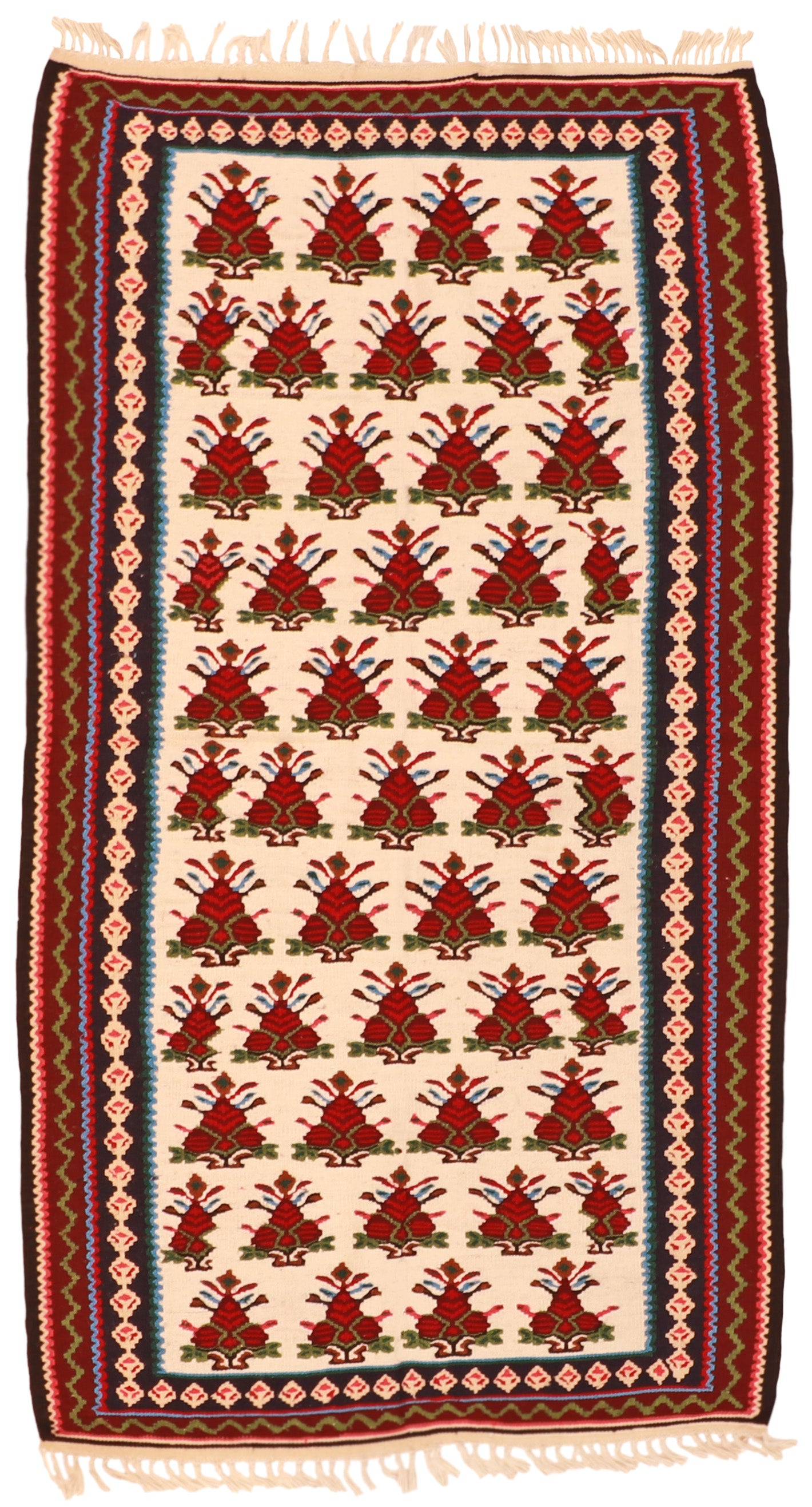 4x6 - Kilim Fine/Wool Geometric Rectangle - Hand Knotted Rug