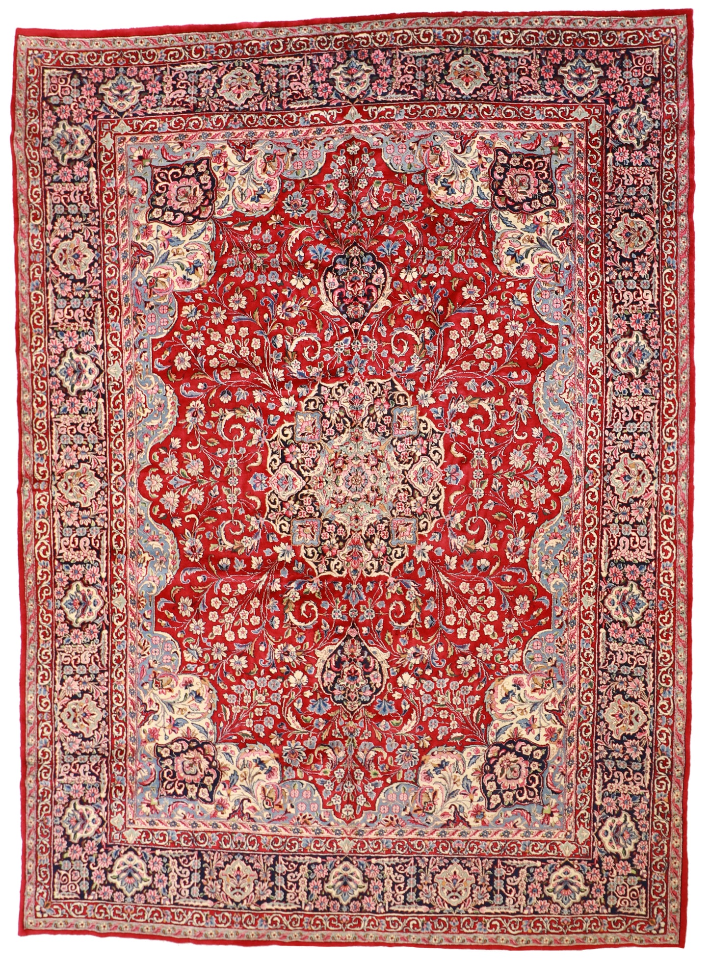 10x14 - Kerman Fine Floral Rectangle - Hand Knotted Rug