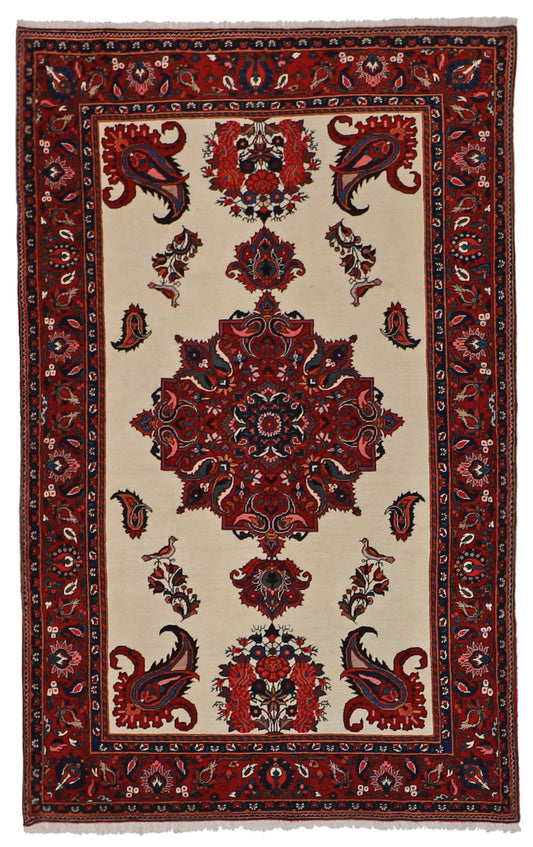 6x9 - Bakhtiarie Wool Medallion Rectangle - Hand Knotted Rug