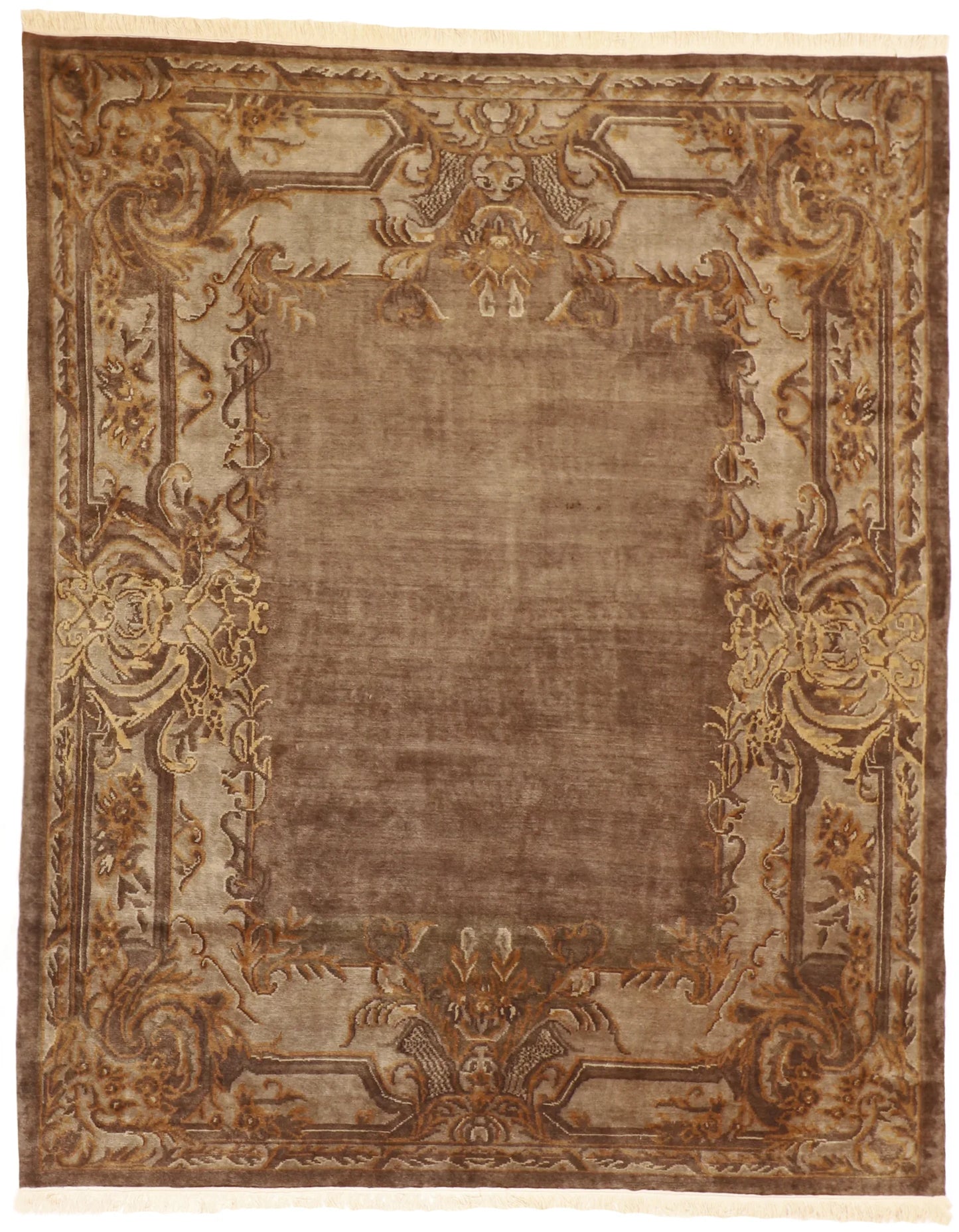 9x12 - Savoneri Fine/Wool Floral Rectangle - Hand Knotted Rug