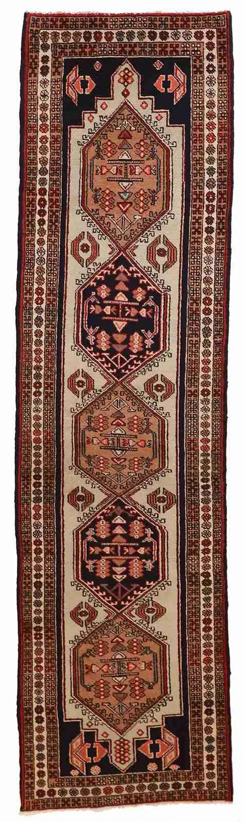 Runner - Ardabil Fine Geometric Rectangle - Hand Knotted Rug