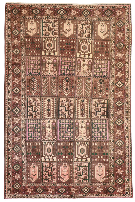 7x10 - Bakhtiarie Wool All Over Rectangle - Hand Knotted Rug