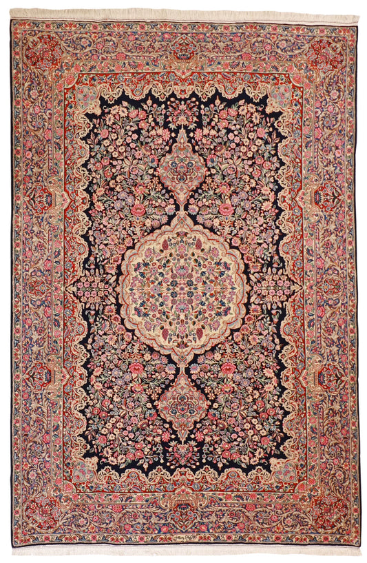 7x10 - Kerman Fine All Over Rectangle - Hand Knotted Rug