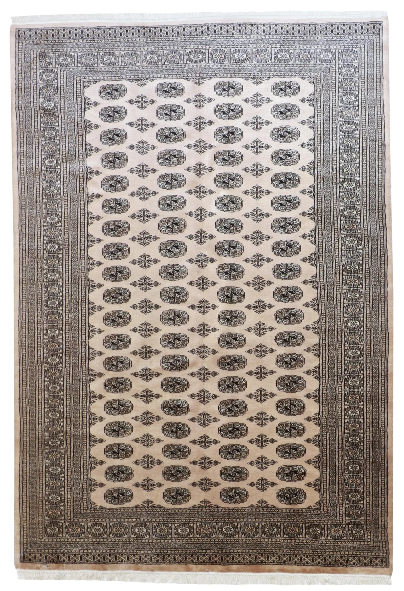 6x9 - Bokhara Wool Geometric Rectangle - Hand Knotted Rug