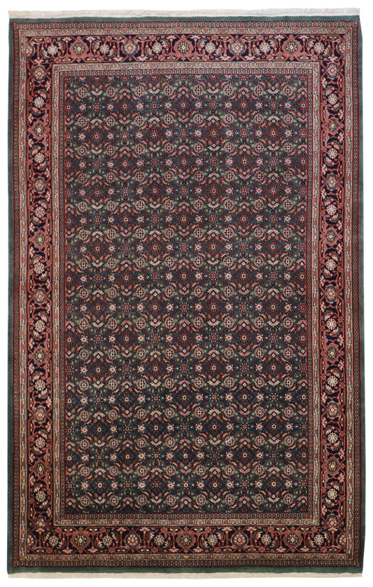 6x9 - Bijar Wool Geometric Rectangle - Hand Knotted Rug