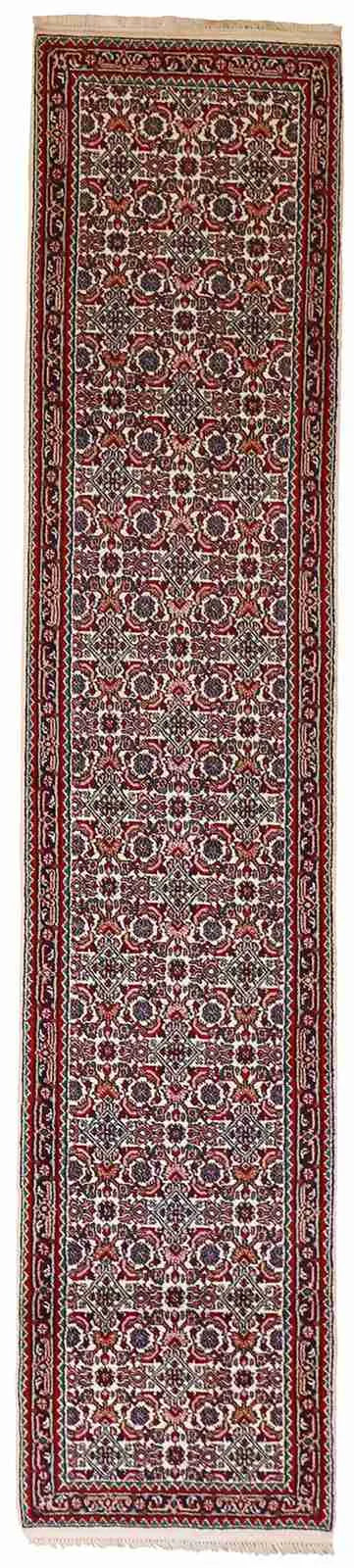 Runner - Bijar Fine Geometric Rectangle - Hand Knotted Rug