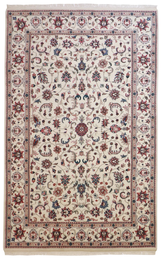 6x9 - Kashan Fine All Over Rectangle - Hand Knotted Rug