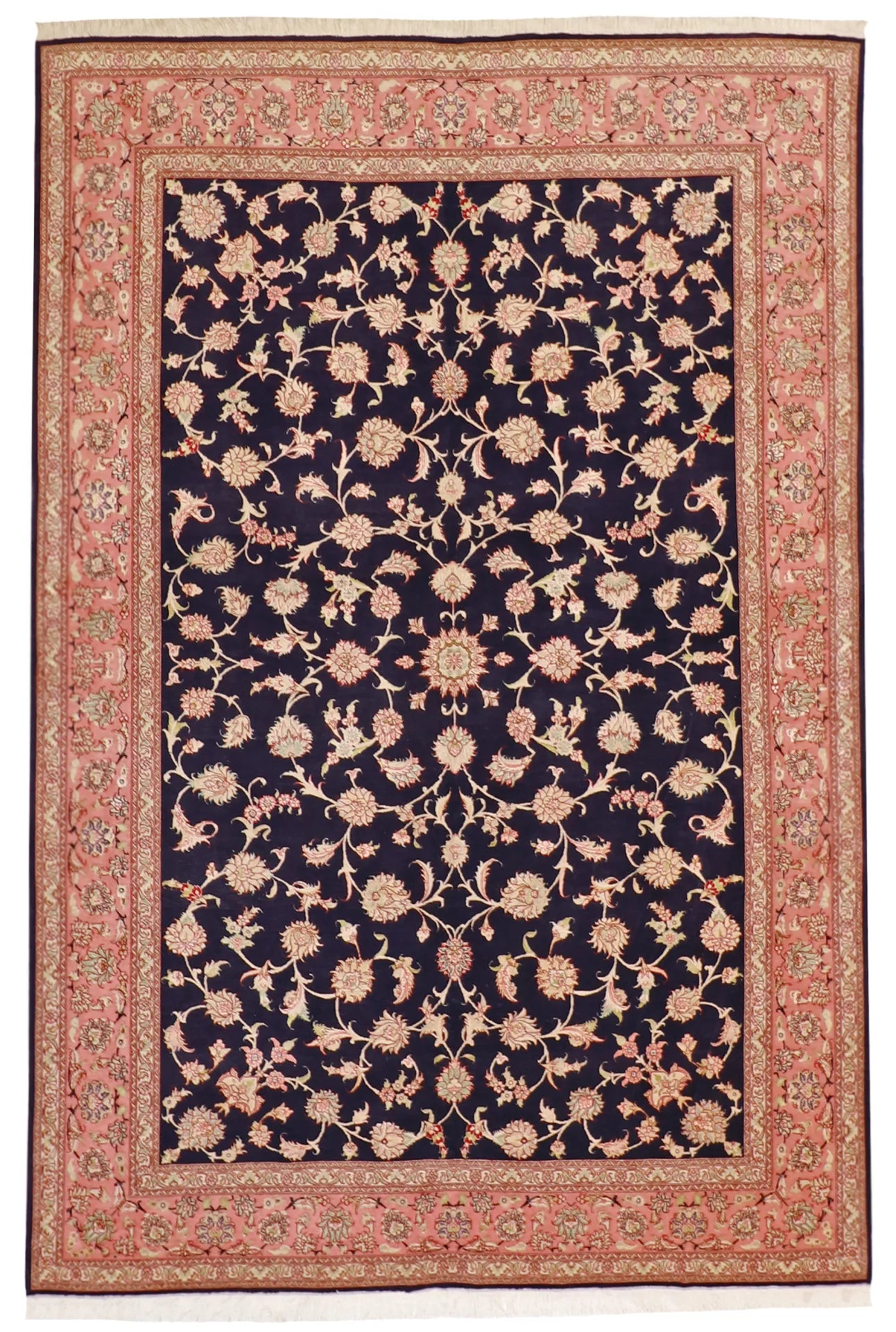 6x9 - Tabriz Fine/Wool/Silk All Over Rectangle - Hand Knotted Rug