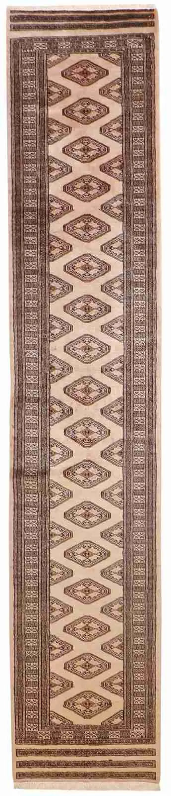 Runner - Kashmirie Fine Geometric Rectangle - Hand Knotted Rug