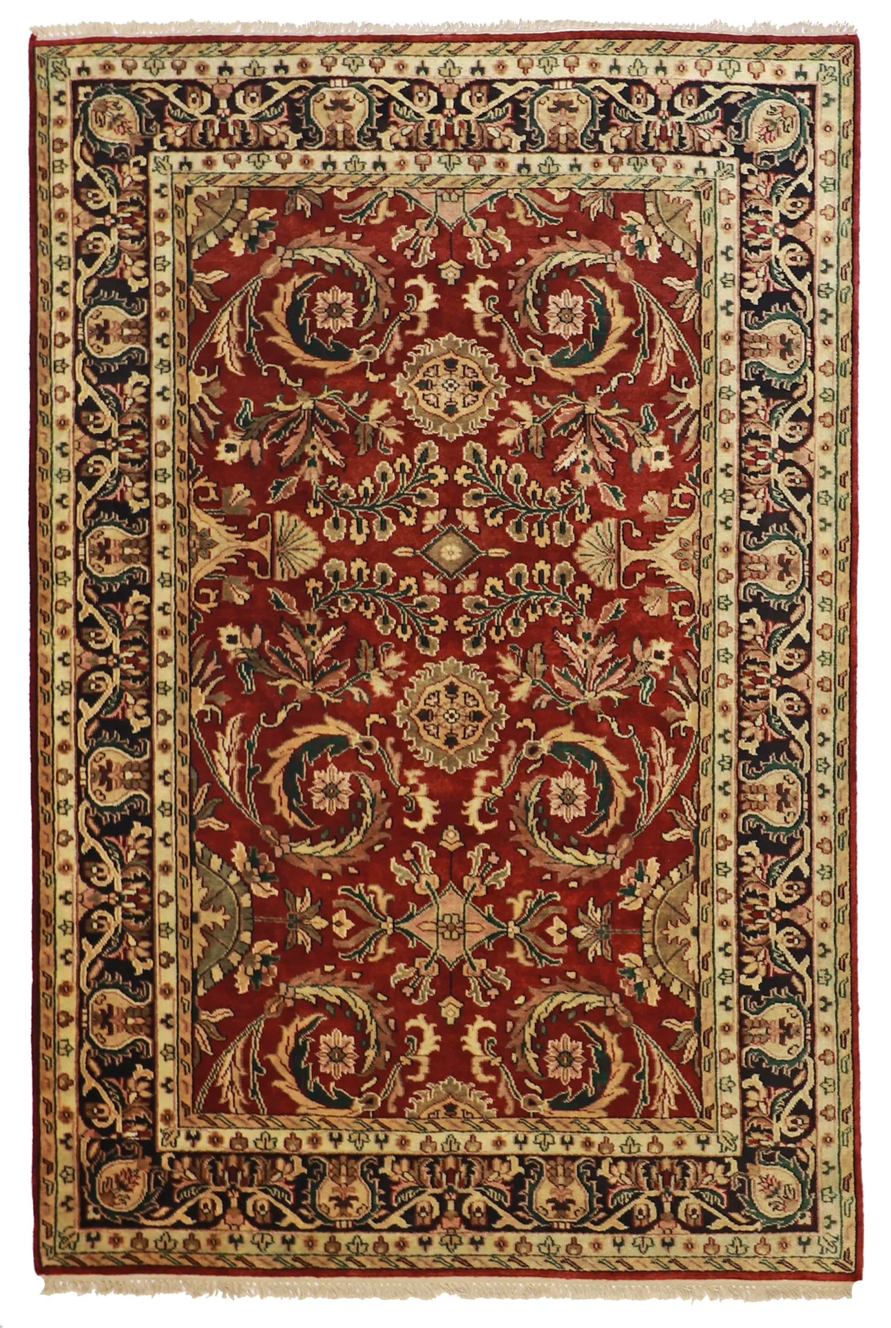 6x9 - Kashan Fine All Over Rectangle - Hand Knotted Rug