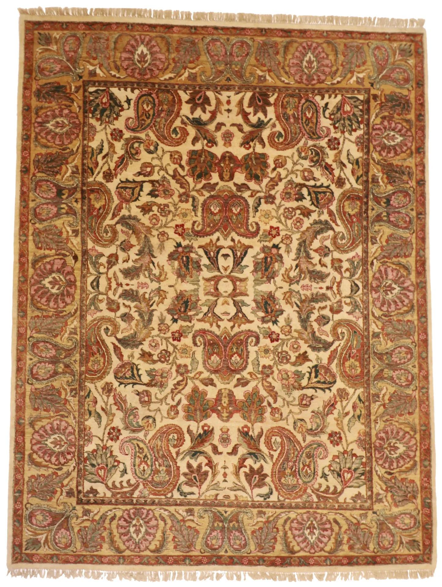 9 x12 - Mashad Wool Floral Rectangle - Hand Knotted Rug
