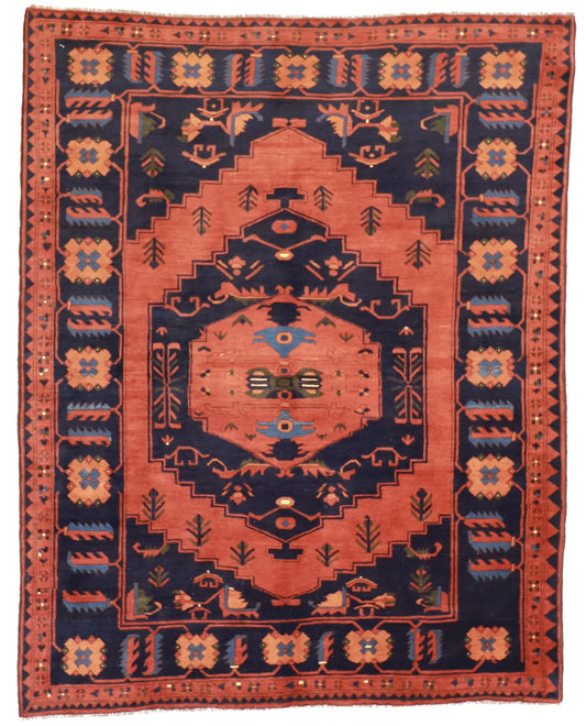 7x10 - Kazak Wool Geometric Rectangle - Hand Knotted Rug