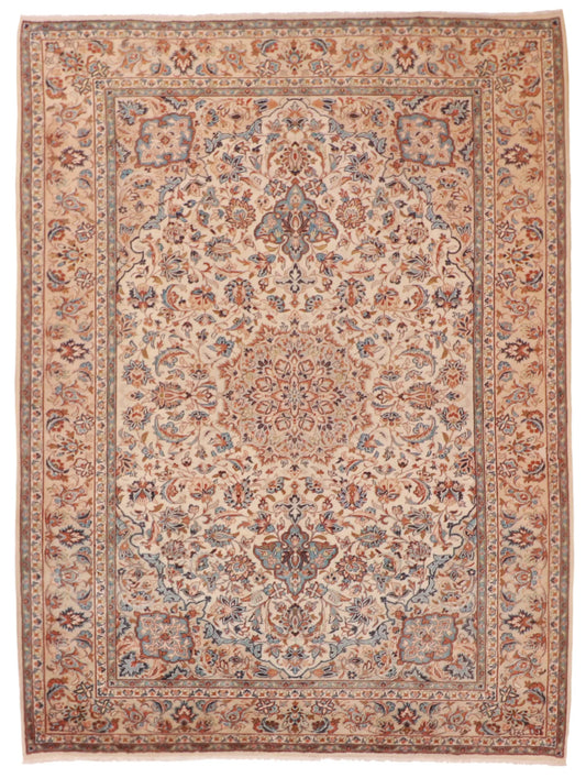 9x12 - Kashan Silk All Over Rectangle - Hand Knotted Rug