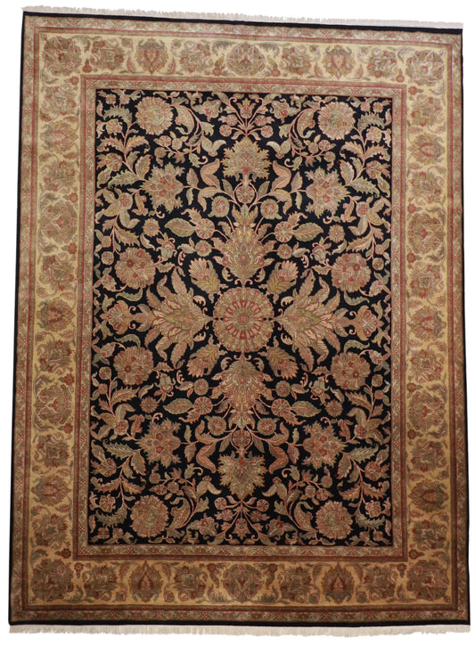 9x12 - Isfahan Fine Floral Rectangle - Hand Knotted Rug