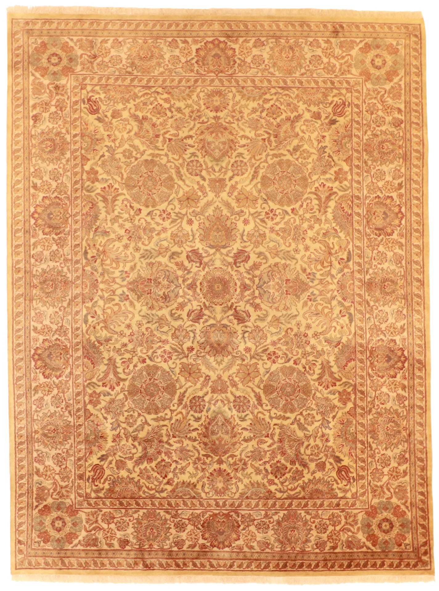 9x12 - Kashan Fine/Wool All Over Rectangle - Hand knotted Rug