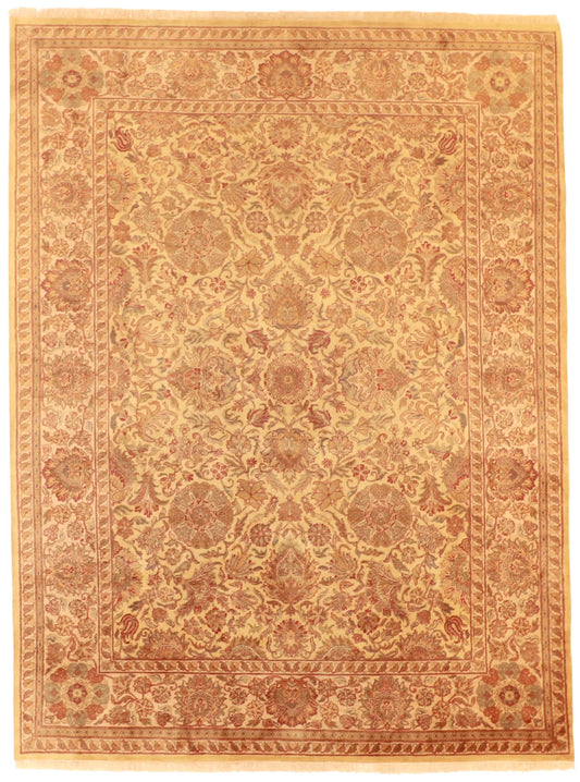 9x12 - Kashan Fine/Wool All Over Rectangle - Hand knotted Rug