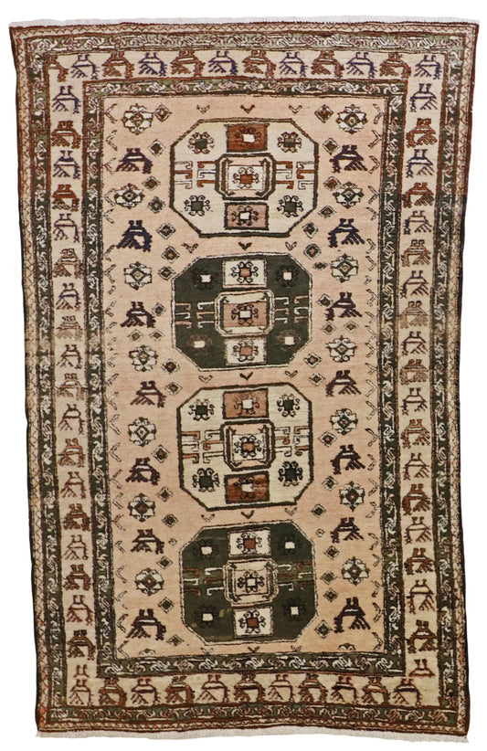 6x9 - Ardabil Fine Geometric Rectangle - Hand Knotted Rug