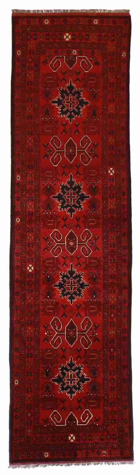 Runner - Yamoud Wool Geometric Rectangle - Hand Knotted Rug