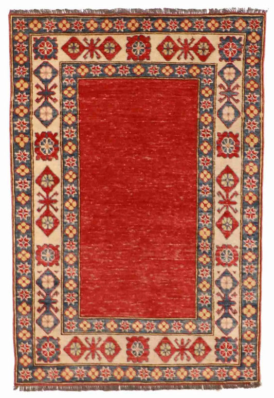 3x5 - Kazak Fine Geometric Rectangle - Hand Knotted Rug