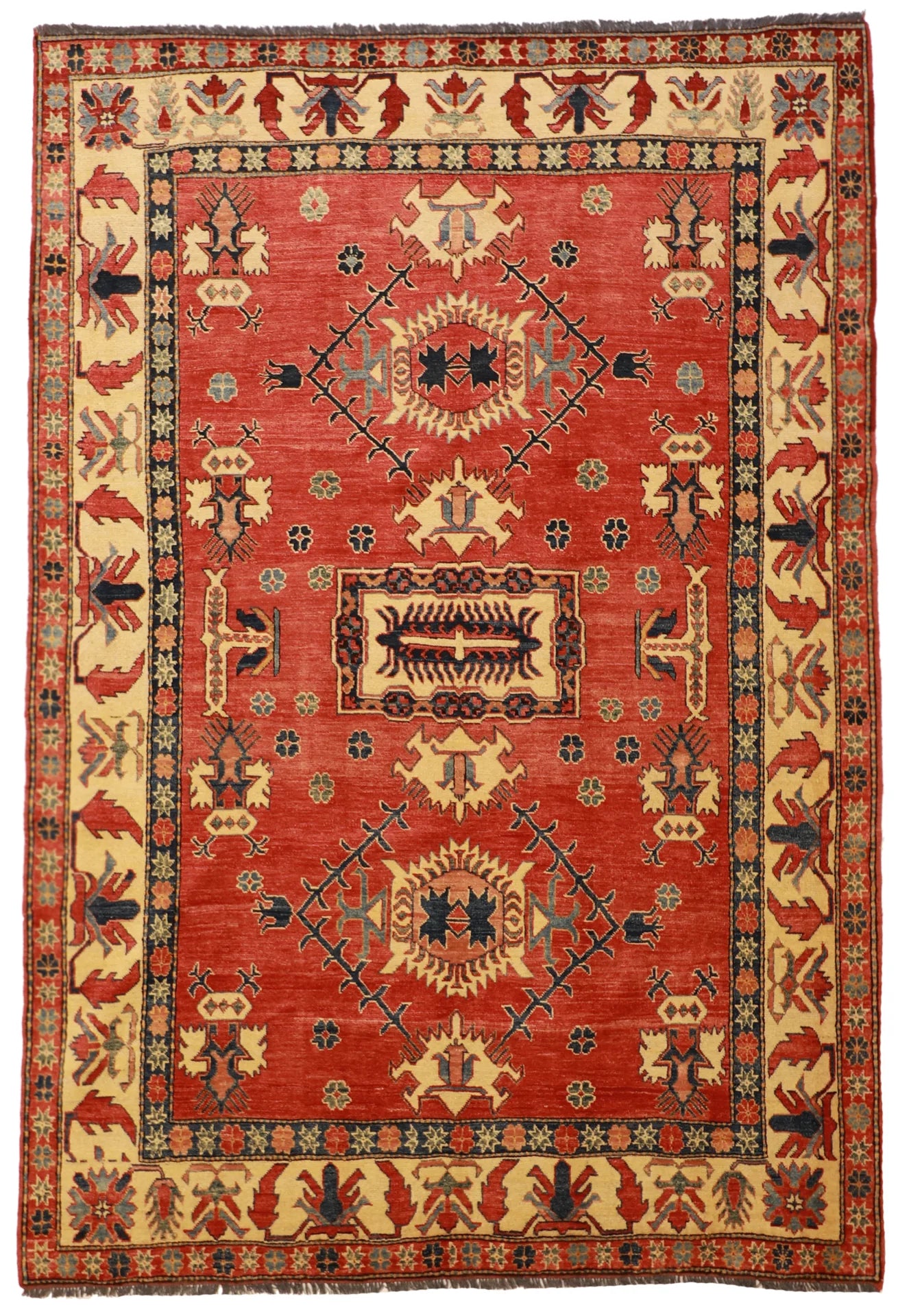 6x9 - Shirvan Wool All Over Rectangle - Hand Knotted Rug