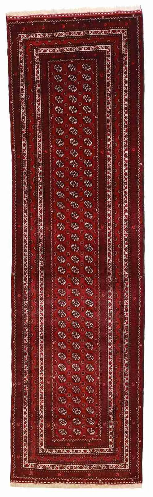 Runner - Turkaman Fine Geometric Rectangle - Hand Knotted Rug