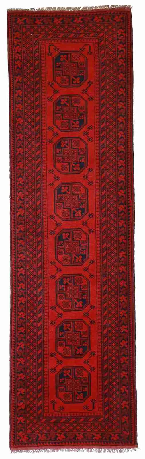 Runner - Turkaman Fine Geometric Rectangle - Hand Knotted Rug