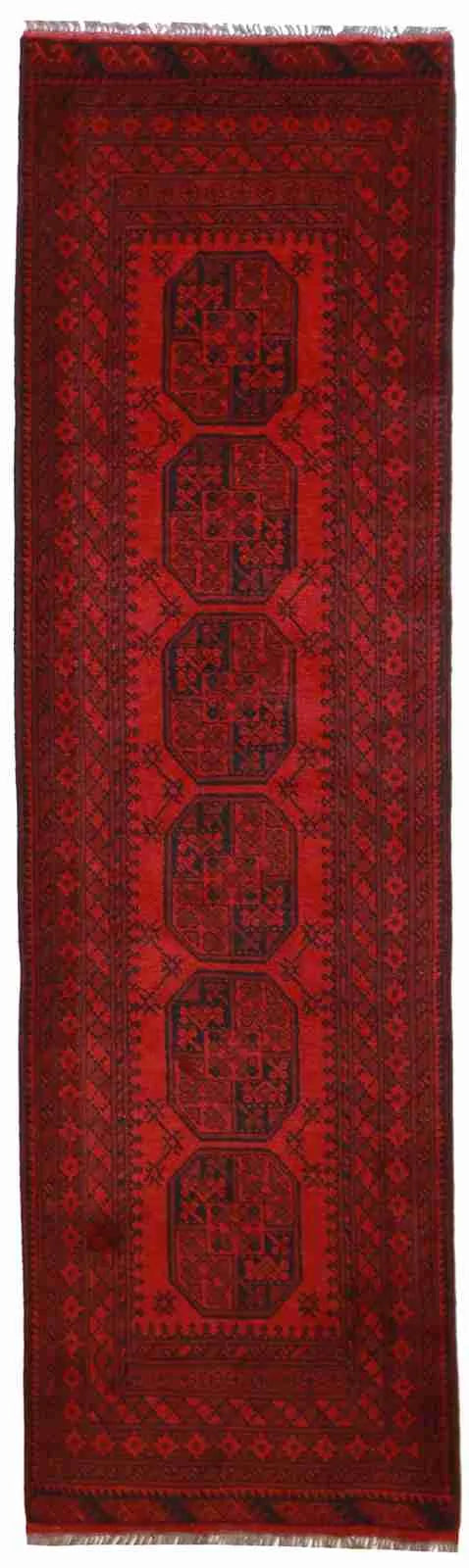 Runner - Turkaman Fine Geometric Rectangle - Hand Knotted Rug