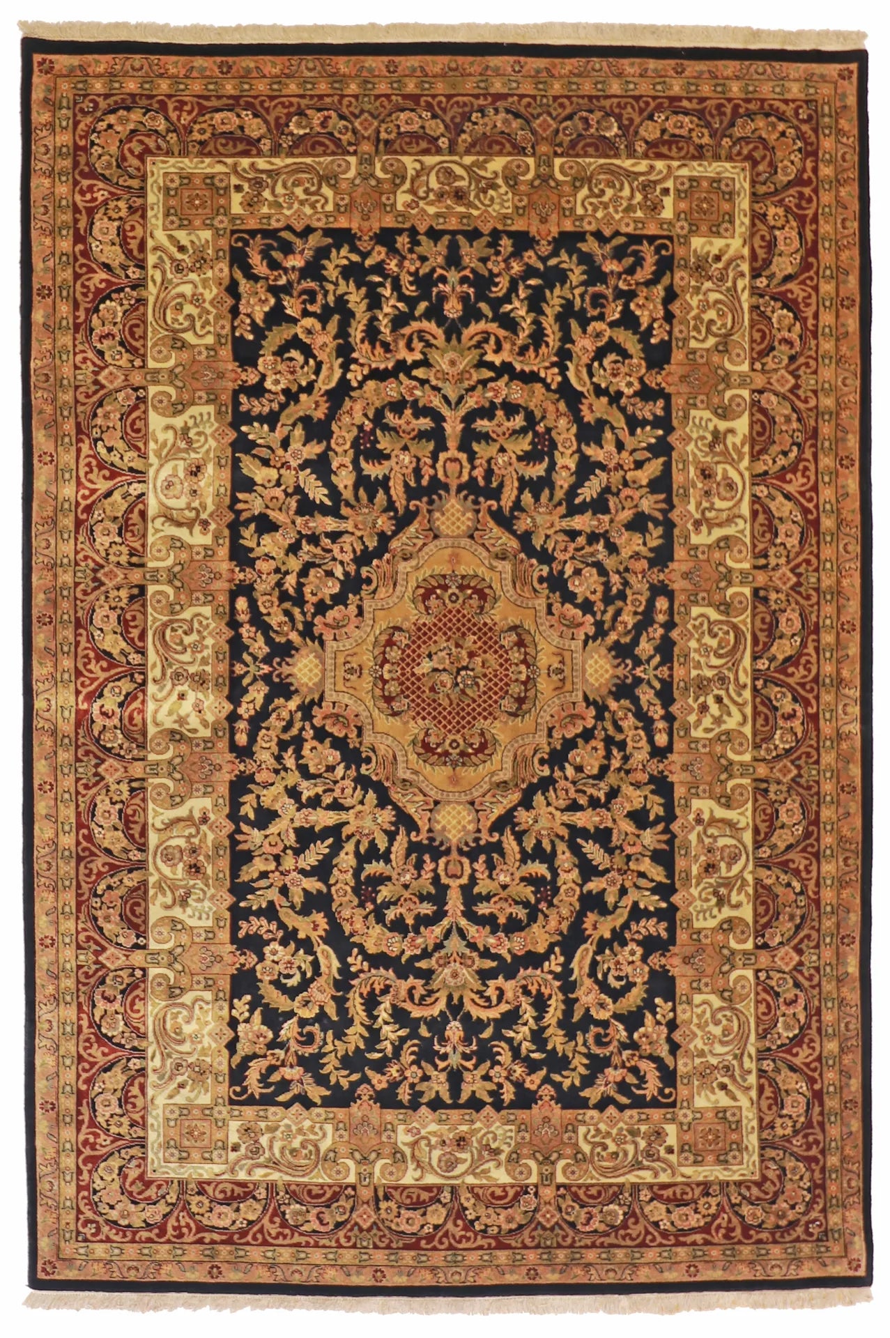 6x9 - Abado Fine Floral Rectangle - Hand Knotted Rug