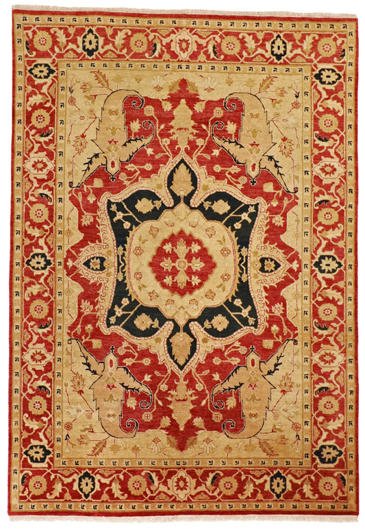 7x10 - Serapie Wool Medallion Rectangle - Hand Knotted Rug