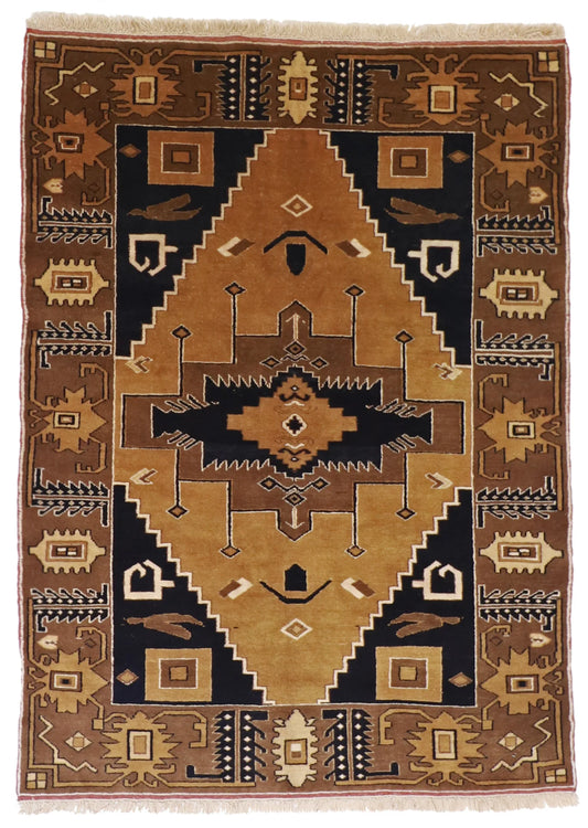 5x7 - Serapie Fine Geometric Rectangle - Hand Knotted Rug