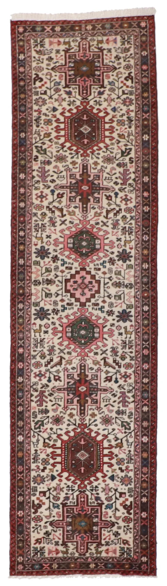 Runner - Karajeh Fine Geometric Rectangle - Hand Knotted Rug