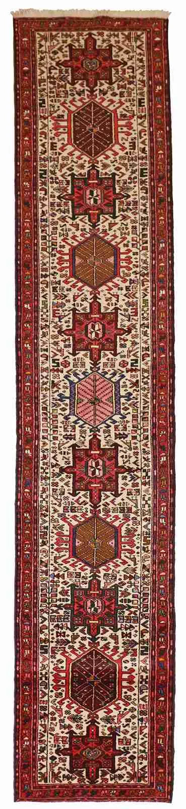 Runner - Karajeh Fine Geometric Rectangle - Hand Knotted Rug