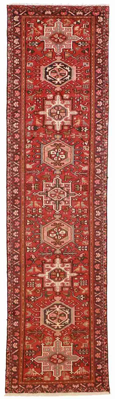 Runner - Karajeh Fine Geometric Rectangle - Hand Knotted Rug