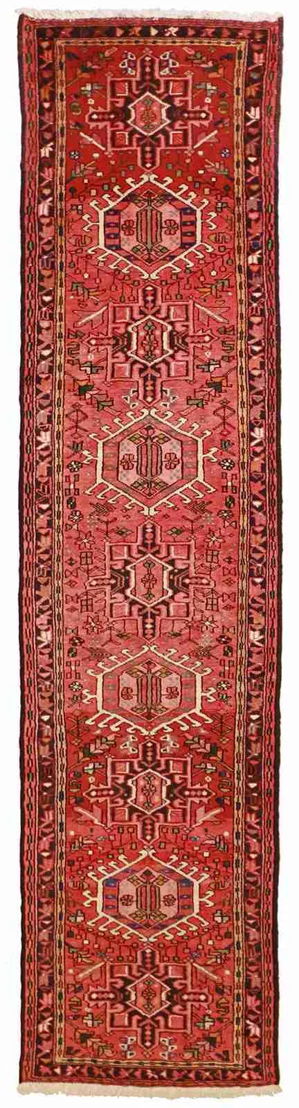 Runner - Karajeh Fine Geometric Rectangle - Hand Knotted Rug