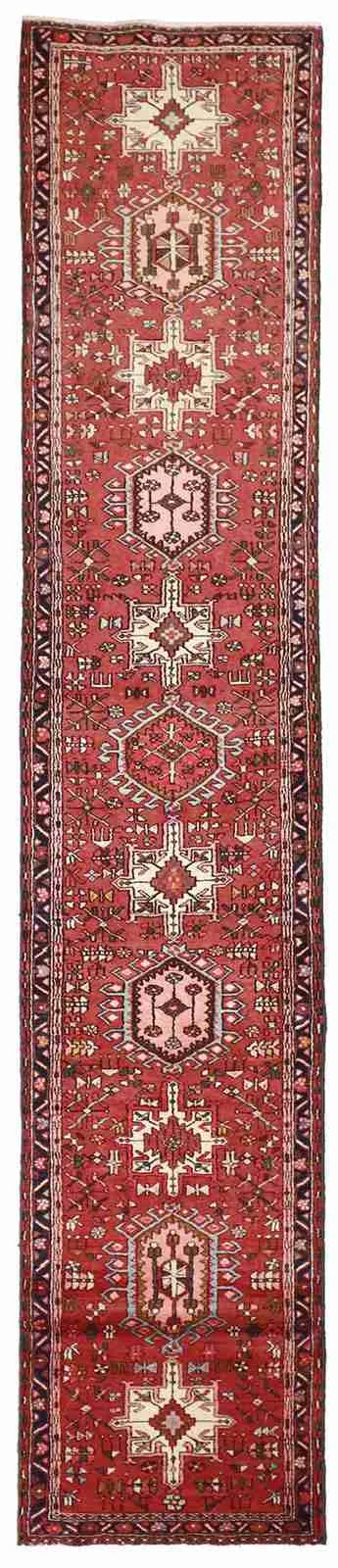 Runner - Karajeh Fine Geometric Rectangle - Hand Knotted Rug