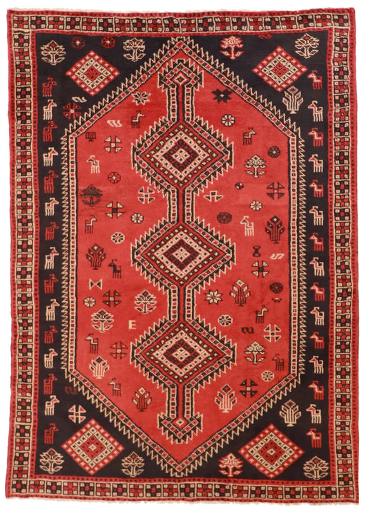 6x9 - Baluch Fine/Wool Geometric Rectangle - Hand Knotted Rug