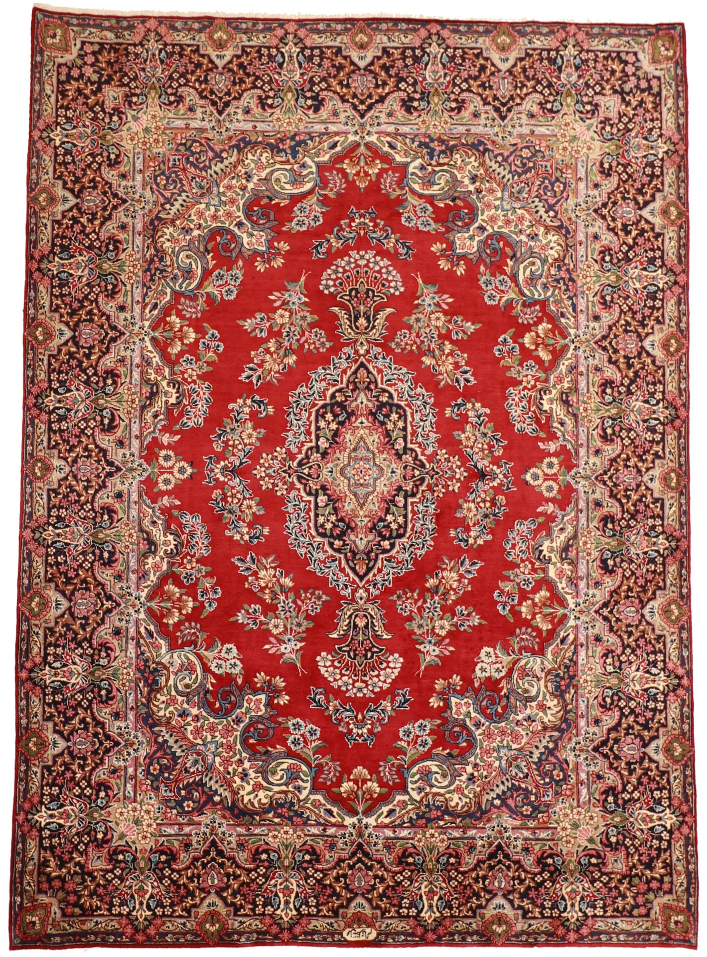 9 x12 - Kerman Fine Floral Rectangle - Hand Knotted Rug
