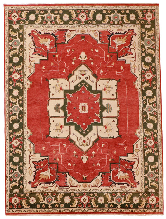 9x12 - Serapie Fine Geometric Rectangle - Hand Knotted Rug