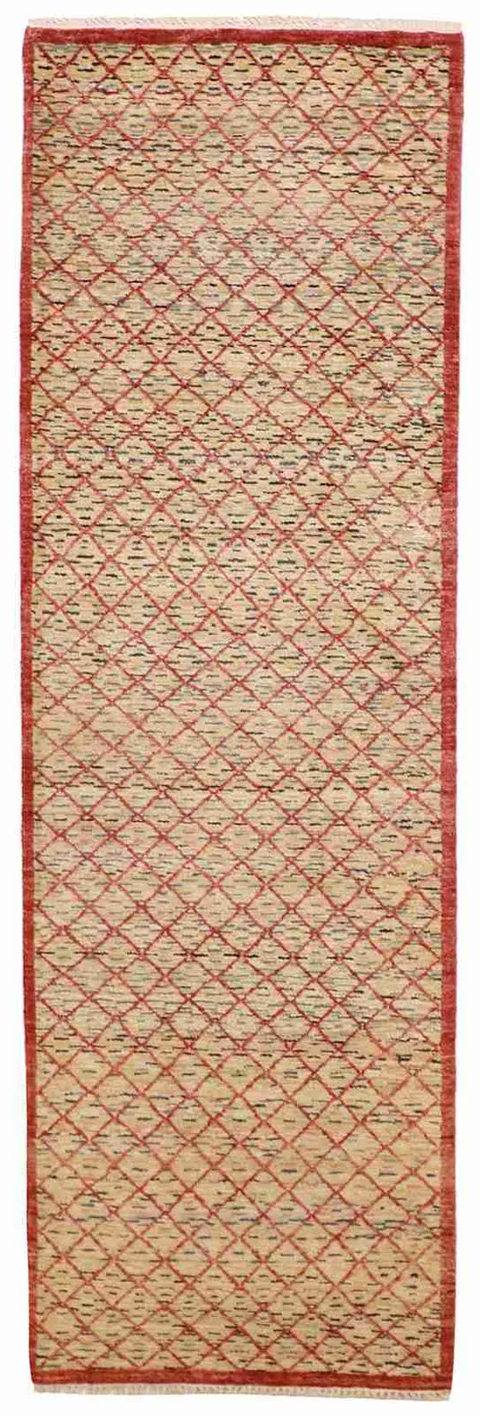 Runner - Modern Fine All Over Rectangle - Hand Knotted Rug