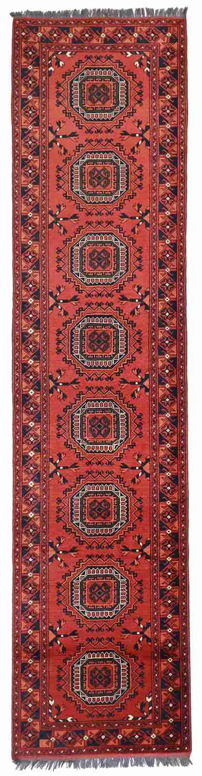 Runner - Turkish Fine Geometric Rectangle - Hand Knotted Rug