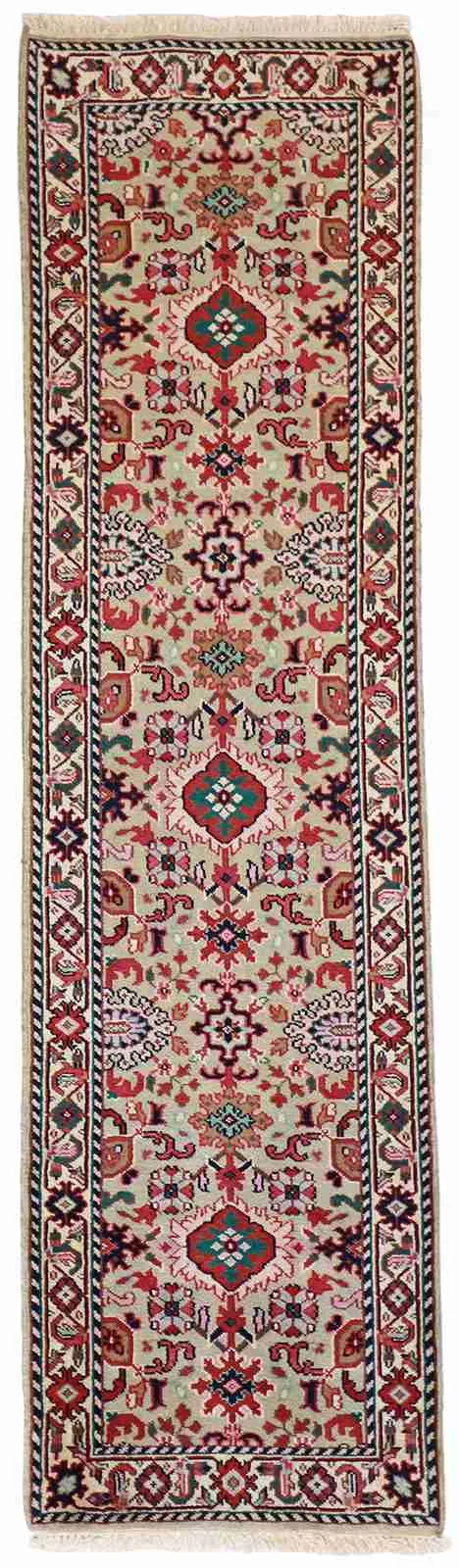 Runner - Mahal Fine Geometric Rectangle - Hand Knotted Rug