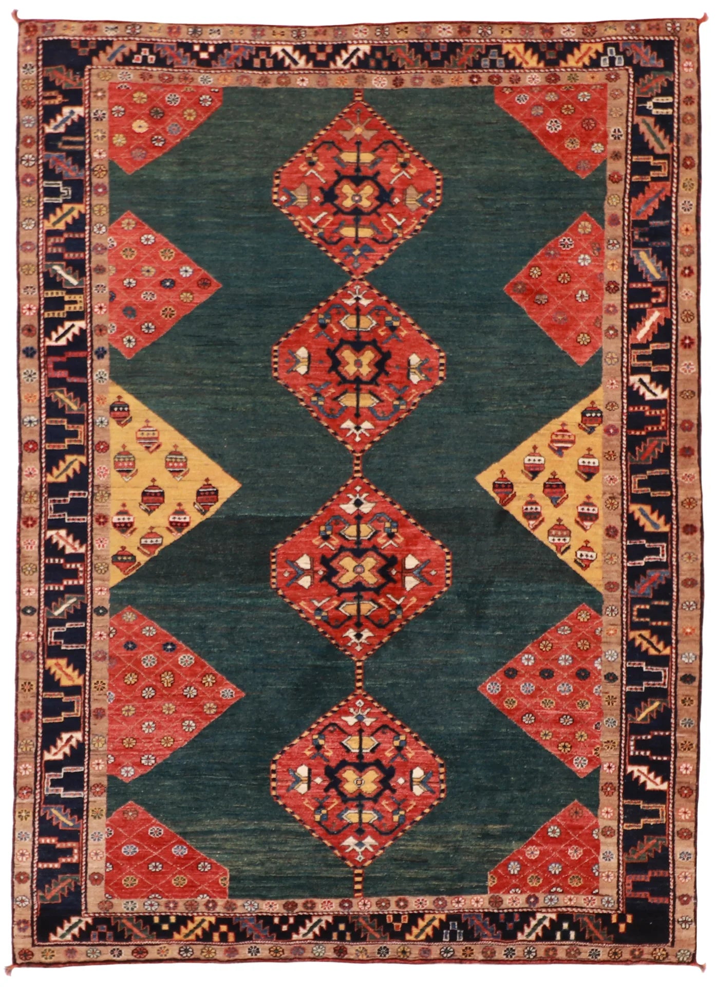 5x7 - Gashgai Fine/Wool All Over Rectangle - Hand Knotted Rug