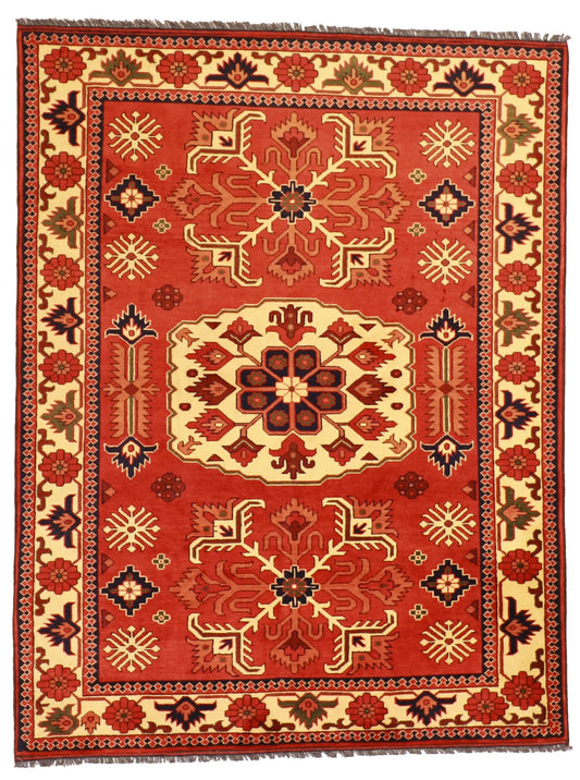 5x7 - Bakshaish Fine/Wool Geometric Rectangle - Hand Knotted Rug